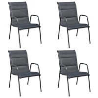 vidaXL 5 Piece Patio Dining Set Steel Black