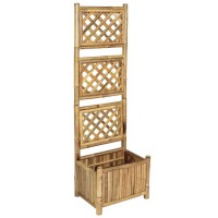 vidaXL Garden Raised Bed with Trellis Bamboo 15.7