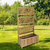 vidaXL Garden Raised Bed with Trellis Bamboo 27.6