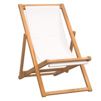 Vidaxl Deck Chair Teak 22.1X41.3X37.8 Cream