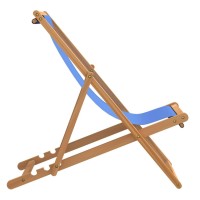Vidaxl Deck Chair Teak 22.1X41.3X37.8 Blue