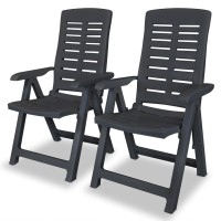 Vidaxl Reclining Patio Chairs 2 Pcs Plastic Anthracite