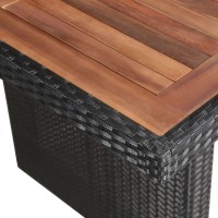 Vidaxl Patio Table 94.5X35.4X29.1 Poly Rattan And Solid Acacia Wood