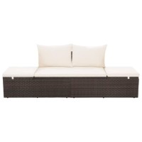 Vidaxl Patio Bed Brown 76.8X23.6 Poly Rattan