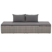 Vidaxl Patio Bed Gray 76.8X23.6 Poly Rattan