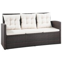 Vidaxl 5 Piece Patio Lounge Set With Cushions Poly Rattan Brown