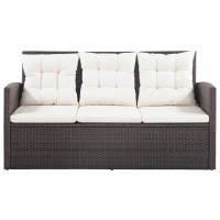 Vidaxl 5 Piece Patio Lounge Set With Cushions Poly Rattan Brown