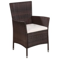 Vidaxl 3 Piece Bistro Set Poly Rattan Brown