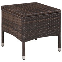 Vidaxl 3 Piece Bistro Set Poly Rattan Brown