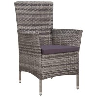 Vidaxl 3 Piece Bistro Set Poly Rattan Gray