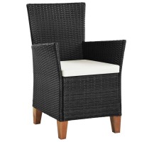 Vidaxl Patio Chairs With Cushions 2 Pcs Poly Rattan Black