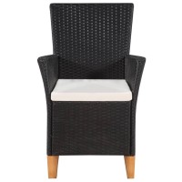 Vidaxl Patio Chairs With Cushions 2 Pcs Poly Rattan Black