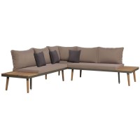 Vidaxl 4 Piece Patio Lounge Set With Cushions Solid Acacia Wood Brown