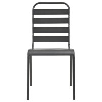 Vidaxl Stackable Patio Chairs 2 Pcs Steel Gray