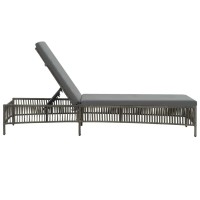 vidaXL Sun Lounger with Cushion Poly Rattan Gray