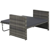 2 Piece Garden Lounge Set With Cushions Poly Rattan Gray