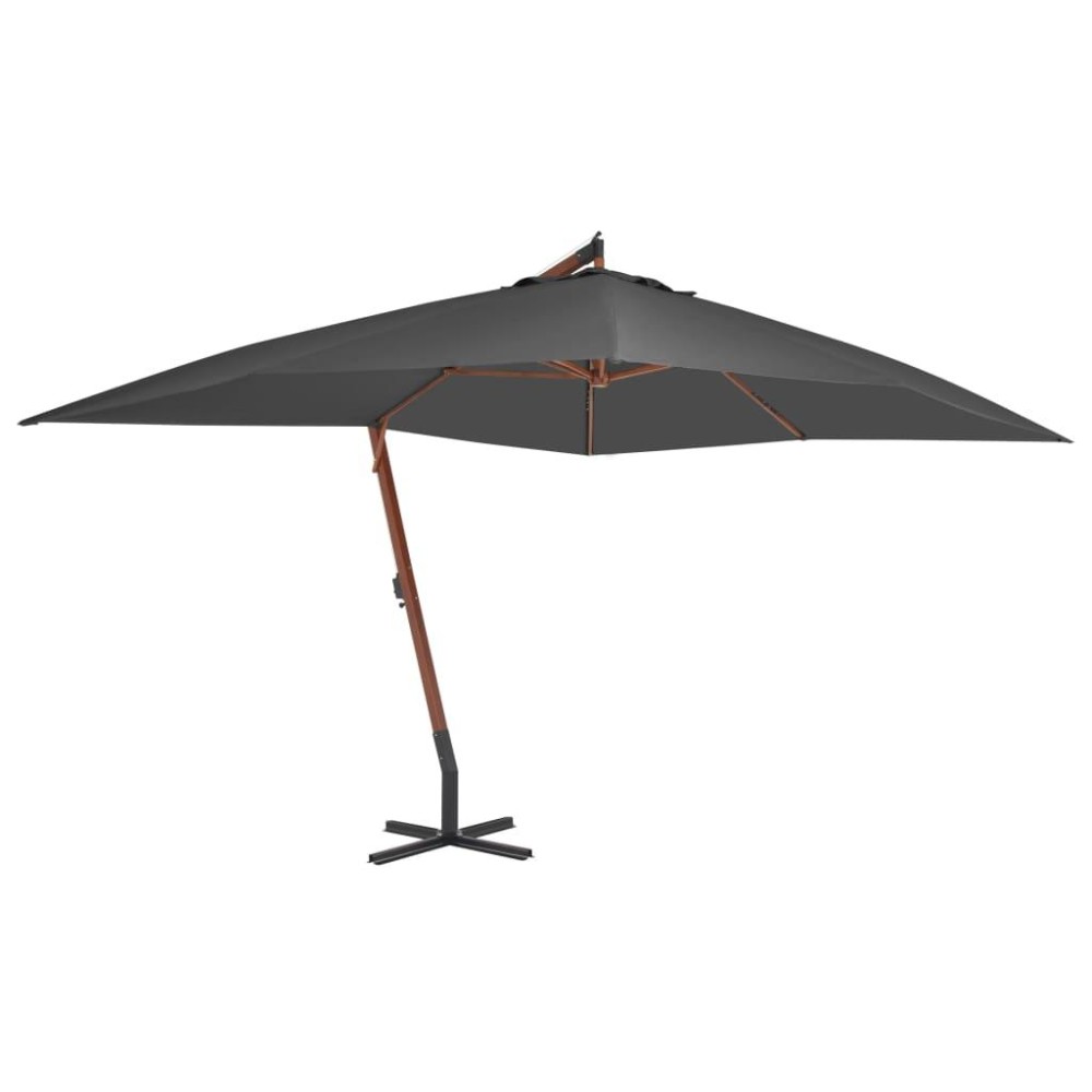 vidaXL Cantilever Umbrella with Wooden Pole 157.5