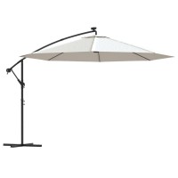 vidaXL Cantilever Umbrella with LED Lights and Metal Pole 137.8