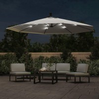 vidaXL Cantilever Umbrella with LED Lights and Metal Pole 137.8