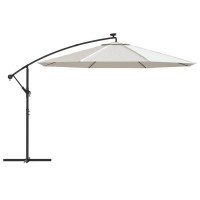 vidaXL Cantilever Umbrella with LED Lights and Metal Pole 137.8