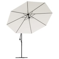 vidaXL Cantilever Umbrella with LED Lights and Metal Pole 137.8