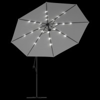 vidaXL Cantilever Umbrella with LED Lights and Metal Pole 137.8