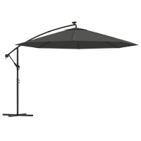 vidaXL Cantilever Umbrella with LED Lights and Metal Pole 137.8