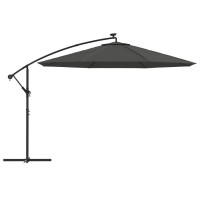 vidaXL Cantilever Umbrella with LED Lights and Metal Pole 137.8