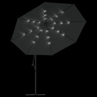 vidaXL Cantilever Umbrella with LED Lights and Metal Pole 137.8