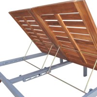 vidaXL Double Sun Lounger Solid Wood Acacia