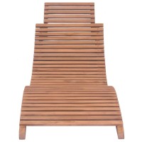 Vidaxl Folding Sun Lounger Solid Teak Wood