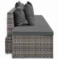 vidaXL 4 Piece Garden Lounge Set with Cushions Poly Rattan Gray