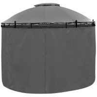 vidaXL Gazebo with Curtains Round 11.5'x8.9' Anthracite