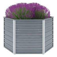 vidaXL Garden Raised Bed Galvanized Steel 50.8