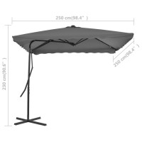 vidaXL Outdoor Parasol with Steel Pole 98.4