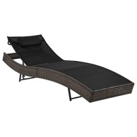 Vidaxl Sun Loungers 2 Pcs With Table Poly Rattan And Textilene Brown