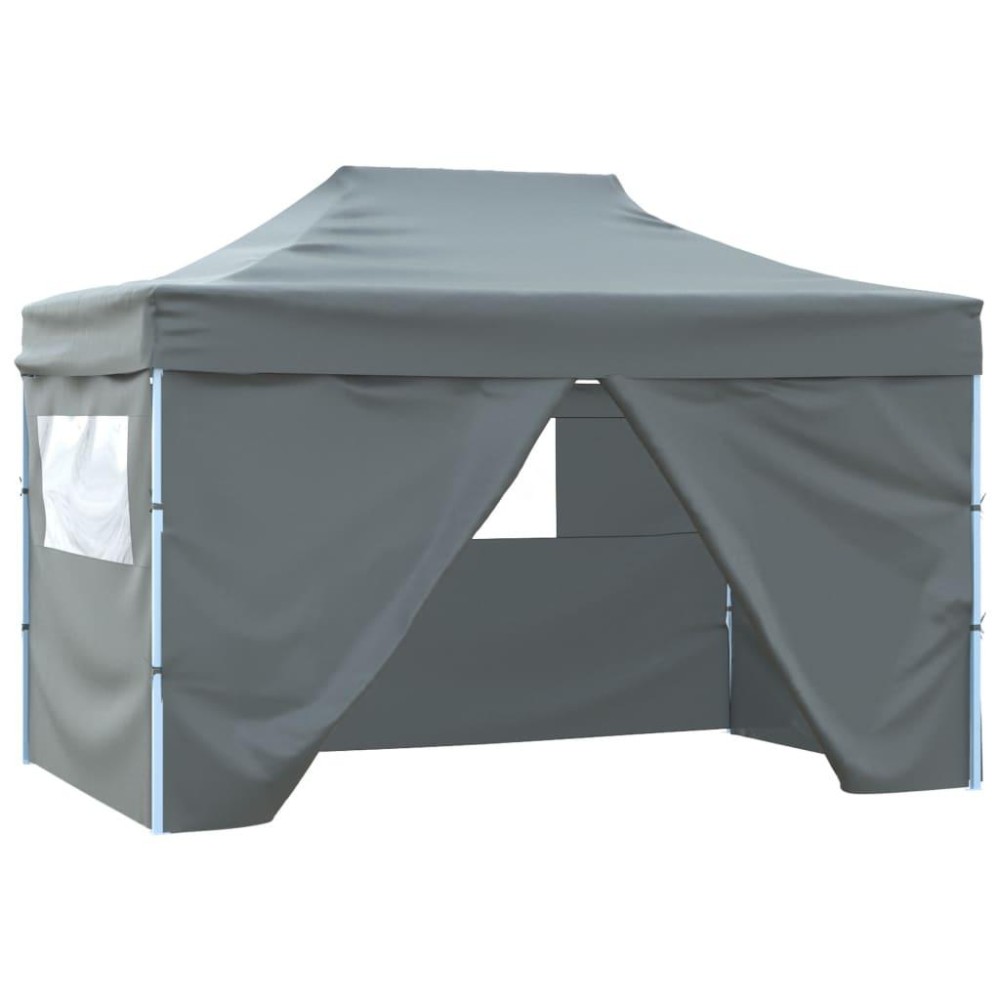 vidaXL Foldable Tent Pop-Up with 4 Side Walls 9.8'x14.8' Anthracite