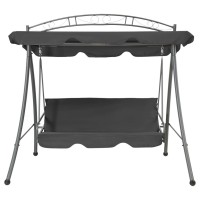 Vidaxl Outdoor Convertible Swing Bench With Canopy Anthracite 78X47.2X80.7 Steel