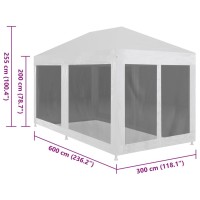 vidaXL Party Tent with 6 Mesh Sidewalls 19.7' x 9.8'