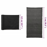 vidaXL Privacy Net HDPE 3.3'x32.8' Black