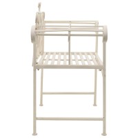 Vidaxl Patio Bench 52 Metal Antique White