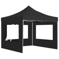 vidaXL Professional Folding Party Tent with Walls Aluminum 9.8'x9.8' Anthracite