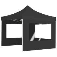 vidaXL Professional Folding Party Tent with Walls Aluminum 9.8'x9.8' Anthracite