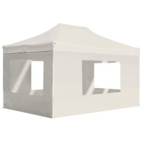 vidaXL Professional Folding Party Tent with Walls Aluminum 14.8'x9.8' Cream