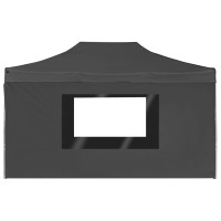 vidaXL Professional Folding Party Tent with Walls Aluminum 14.8'x9.8' Anthracite