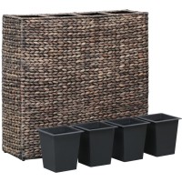 vidaXL Raised Bed with 4 Pots Water Hyacinth Brown