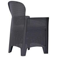 vidaXL Patio Chair 2 pcs with Cushion Brown Plastic Rattan Look