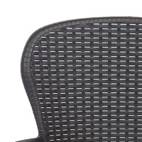 vidaXL Patio Chair 2 pcs with Cushion Brown Plastic Rattan Look