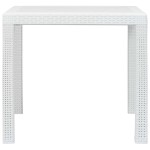 Vidaxl Patio Table White 31.1X31.1X28.3 Plastic Rattan Look