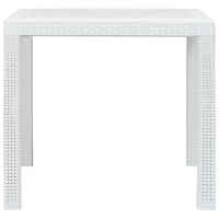 Vidaxl Patio Table White 31.1X31.1X28.3 Plastic Rattan Look